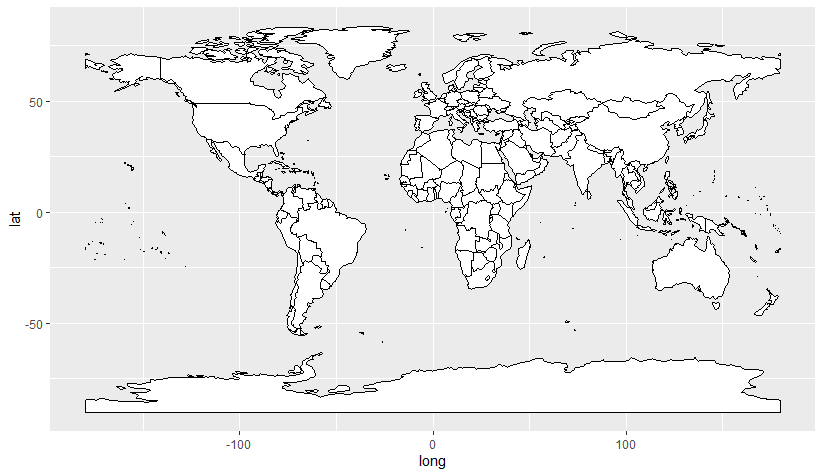 rworldmap의 세계지도